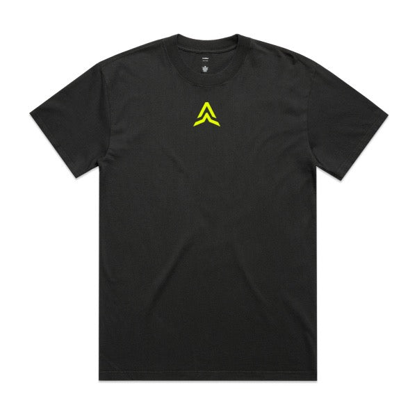 ARKARA PERFORMANCE EMBLEM TEE - VOLT ON HEAVY FADED COAL