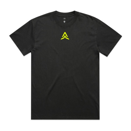 ARKARA PERFORMANCE EMBLEM TEE - VOLT ON HEAVY FADED COAL